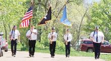 Gregory Post of Sons of the American Legion present flags to kick off the carnival.