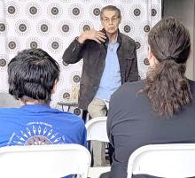Author Joseph Marshall III led a workshop entitled “Lakota Dakota Storytelling” organized by Lakota Youth Development.