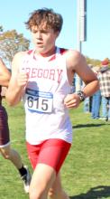 Pierce Stukel helped the boys team to a fifth place finish and the first team plaque for Gregory at the state meet on Saturday in Sioux Falls. He ran a time of 19:15.14, good for 64th place.