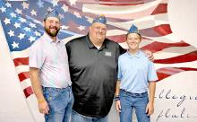 Members of Squadron 6 Sons of the American Legion Chris Petersen, Wyatt Reis (also State Detachment Commander), and AJ Lutt (also State Detachment Americanism Officer), shown l to r, will head to Washington, DC at the end of this month for the Washington Conference. (Submitted photo)