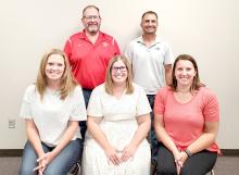 Members of the 2024-25 Gregory School District Board of Education are back row, l to r: Todd Schweigert and Jason Frasch. Front row, l to r: Amy Keiser, Vice-President Cara Hull, and President Karen Timanus.