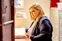 Rachelle Norberg in her office in Burke, S.D., her hometown and where she practices law thanks to the Rural Attorney Recruitment Program. (Jesse Haksgaard)