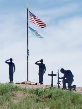 Star Valley Patriot Hill is highly visible from Highway 18 at mile marker 120, east of Fairfax