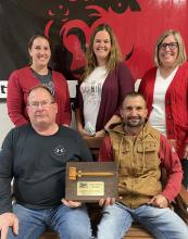 Board members for the Gregory School District are back row, l to r: Karen Timanus, Katie Bolander and Cara Hull, front row, l to r: Todd Schweigert and Jason Frasch.