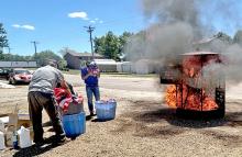 The Burke VFW and Legion held their annual US Flag Disposal Ceremony on June 14th, 2026 on the south side of the Burke VFW building. There were about 15 people in attendance. Eight large tubs holding approximately 400 flags were properly disposed of. It took about 20 minutes. The Burke Fire Department and the Burke Police Chief were on hand to assist.