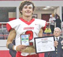 Rylan Peck was the recipient of not only the Joe Robbie Most Valuable Player Award, but also Outstanding Back in Gregory’s win at the dome.