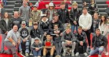 The Burke/Gregory Storm wrestlers tied Valentine for first place at the Ainsworth Invitational Tournament on Saturday, January 30.