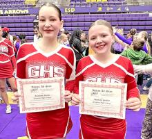 Kaelyn Rezac, l, and Madi Graber, r, were all-state selections in dance at the state competition in Watertown. (submitted photo)