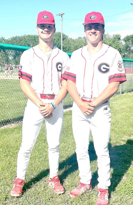 Rylan Peck and Gannon Thomas, shown l to r, were named to the 2nd team Class B All-State baseball team.