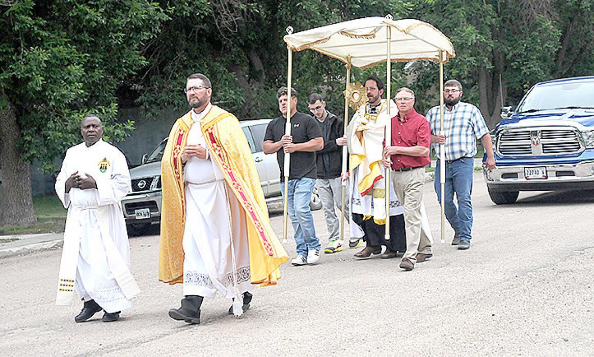 Gregory County Catholics held a Eucharistic procession through the city in June.