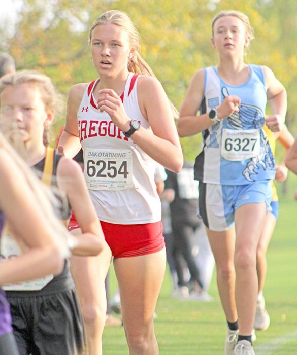 Abigail Engel ran a season best time of 22:37, earning a 17th place finish. (Photo by George Timanus)