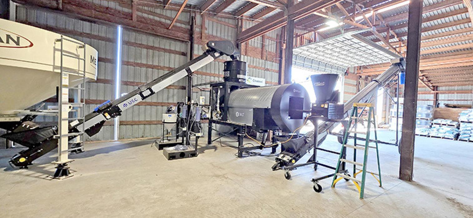 New equipment at Channel Seed &amp; 4 Seasons Ag can treat 1000 bushels of soybean seeds in 20 minutes.