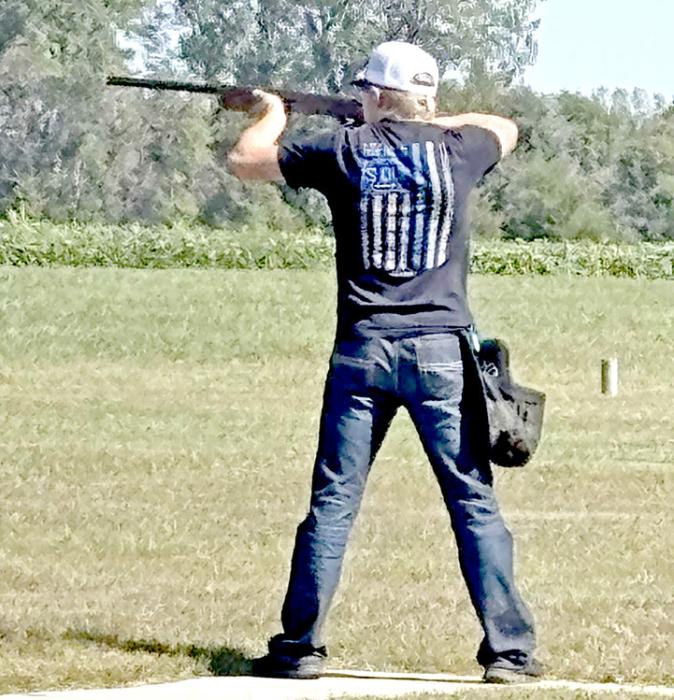 Bentley Dehning is shown here competing in the senior division of trap.