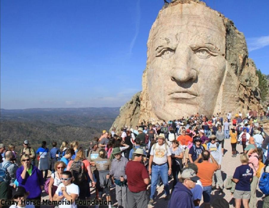 The volksmarch at Crazy Horse Memorial in Custer, SD, draws large crowds every year. (Photo from crazyhorsememorial.org)