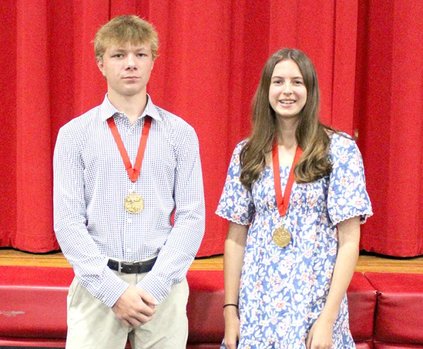 Gregory eighth graders recognized for their achievements during middle school