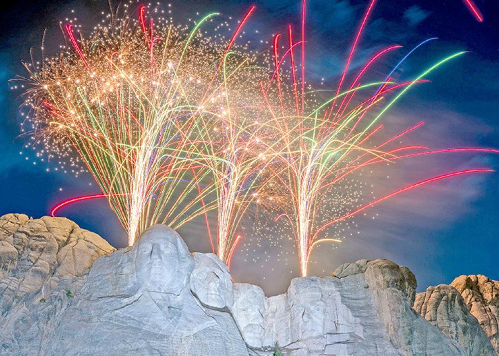 Mount Rushmore National Memorial will host a spectacular fireworks display on July 3 to celebrate Independence Day and the country’s 250th anniversary. (Travel South Dakota)