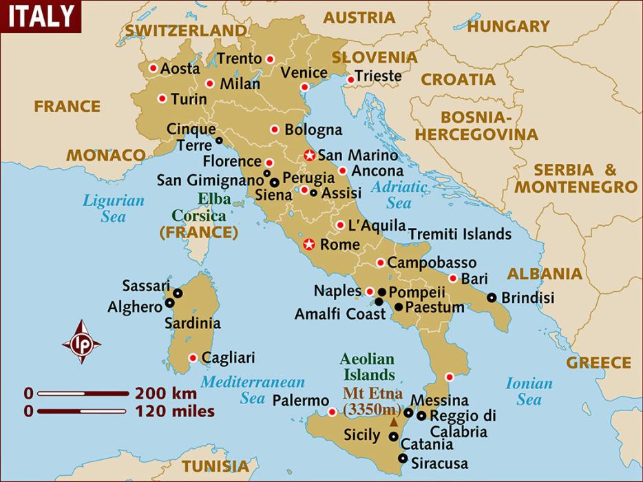 Turin is located in the northwest corner of Italy.