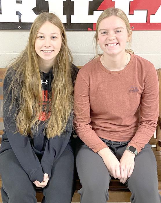Cassidy Keiser, left, and Mya Determan, right, were voted into the SCC ALL Conference team. All the coaches in the SCC conference select this team, and coaches cannot vote for their own players. Mya Determan was elected to the SESD All Tournament team. Players for this team were determined by the coaches from the SESD tournament held in Winner.