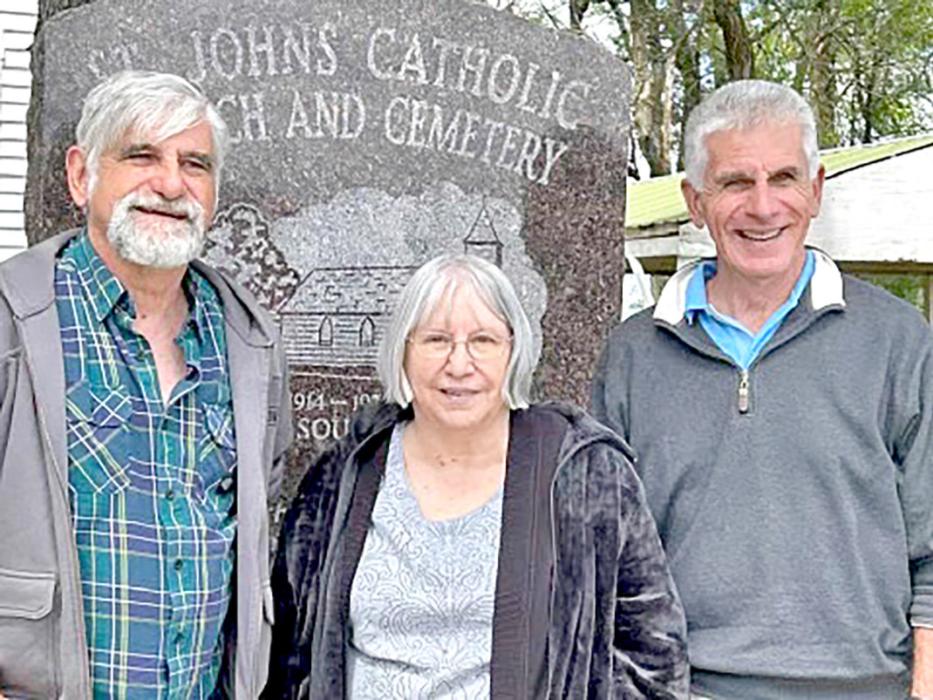 Descendants of Othmar and Audrey (Mayer) Goeden celebrated Mass together at the Annual Memorial Mass at St. John’s Catholic Church in Paxton on May 25, 2025. Those in attendance were Danny and Debi Goeden of Tontitown, AR, LaVon (Goeden) Green of Gregory, SD, and Bob and Janice Goeden of Ephrata, WA. Othmar’s parents, Joe and Matilda (Kast) Goeden, moved to the Paxton area in 1919. Othmar and Audrey were married at St. John’s on June 5, 1945, and raised their family on a farm one mile east of Paxton.