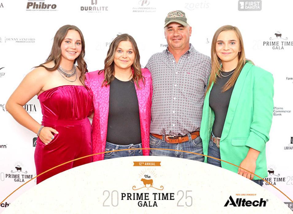 Avery Zeisler is pictured with her mom Ashley, dad Jon, and sister Taylor while attending the South Dakota Cattlemen’s Gala and concert.
