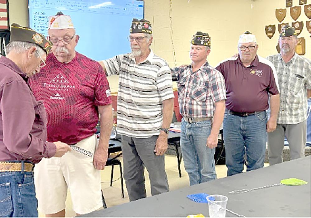The Burke VFW Officers held their installation of officers for 2024-2025. Presiding over the ceremony was Past Commander Don Soesbe. Officers for 2024-2025 are l to r: Don Soesbe - Trustee, Dennis Pense - Commander, Gary Vomacka - Jr. Vice, Chad Bauld - Quartermaster/Adjutant, Roland Holub - Chaplain, and Gregg Smith - Trustee. Not pictured was Jim Moore - Sr. Vice, and Dan Claussen - Trustee.