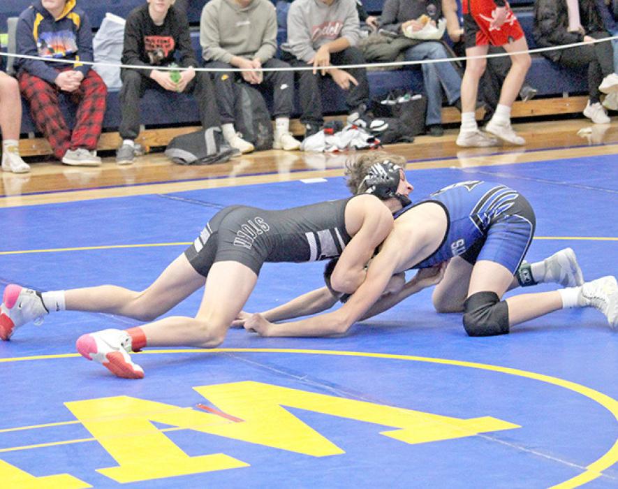 Eli Ekroth changed up his tactics a little bit after working on some short offense in practice during the week and earned a third place finish in Ainsworth. (Photo by Gracie Stephens)