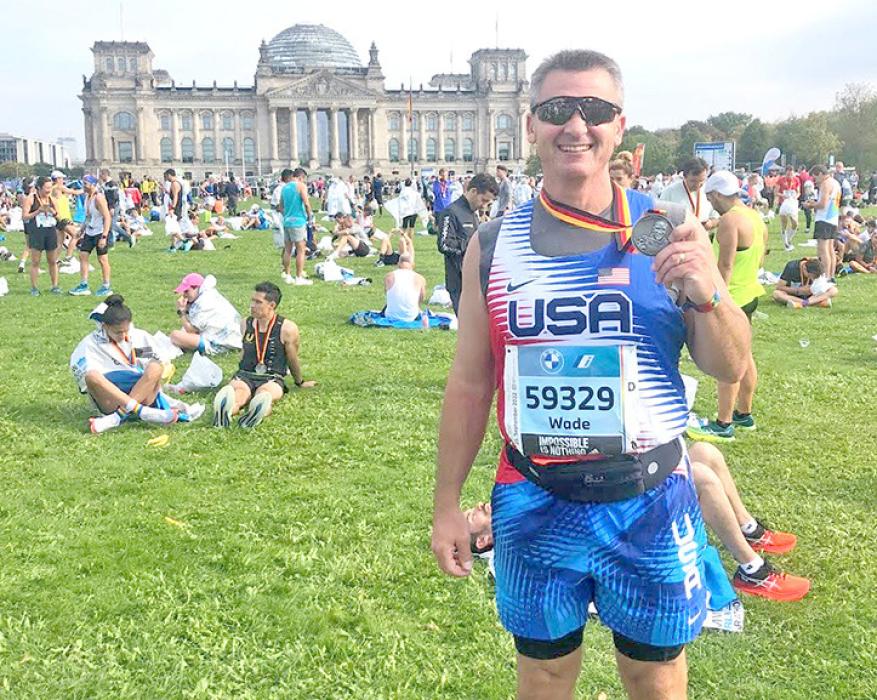 Juracek is pictured here with the Reichstag in the background. This photo was taken when he ran the Berlin Marathon. (Submitted photo)