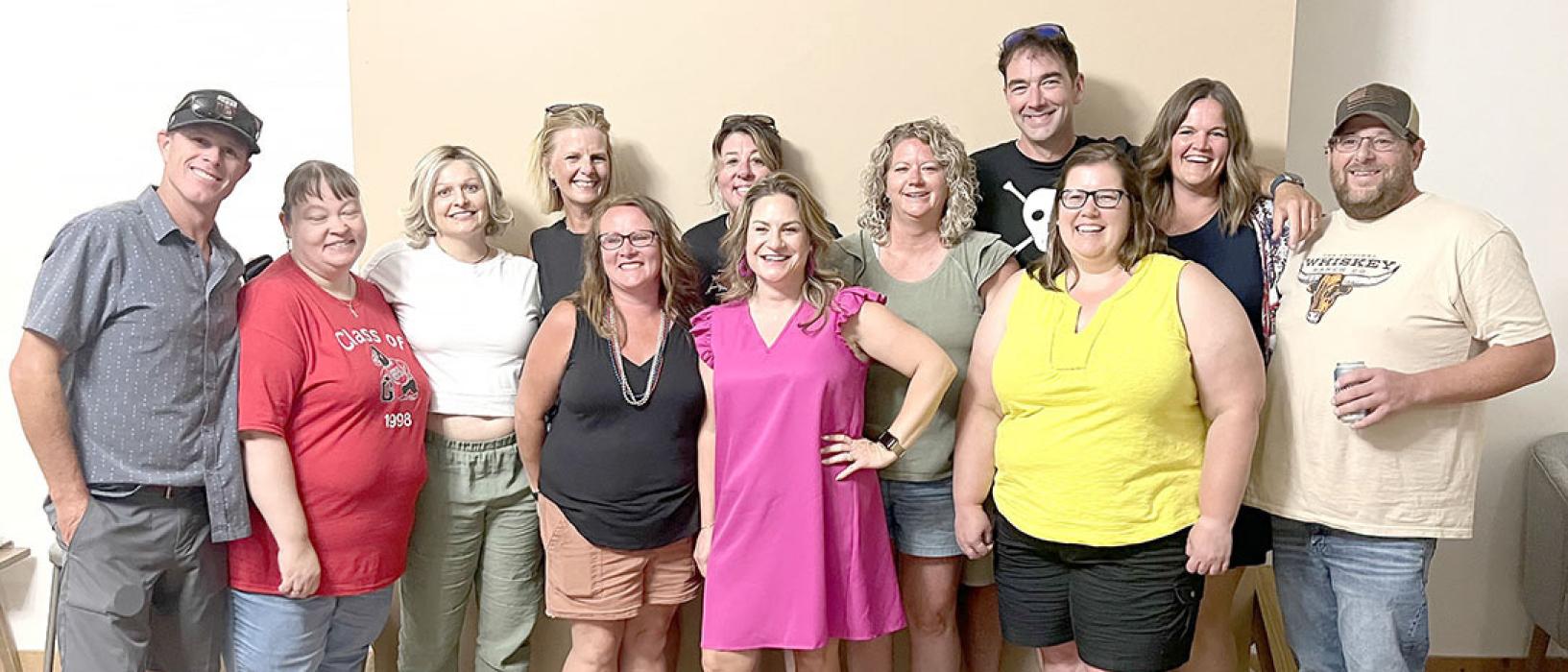 The GHS Class of 1998 held their 25th class reunion on Monday, July 3, 2023, at 621 Main. Those in attendance were back row, l to r: Aaron Veskrna, Jennifer Talsma, Robin (Kerner) Cushing, Mandy (Clark) Frank, Dacy (Lanz) Hoyt, Justin Varland, Katie (Malm) Bolander, and Jon Sperl. Front row, l to r: Teresa (Long) Ziehl, Sarah (Pochop) Ferrell, Annie (Allen) Johnson, and Jenni Bartling.