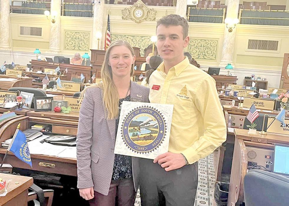 Ryler Stevicks was sponsored by Mykayla Voita, Senator from District 21.