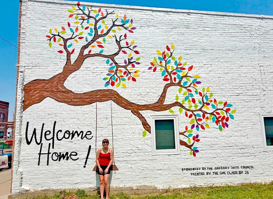 The Downtown Gregory Parkette painting is complete. Piper Bartlett took the lead on the painting, along with help from the Gregory High School Class of 2026. This mural gives our local students an opportunity to leave their mark on their hometown.