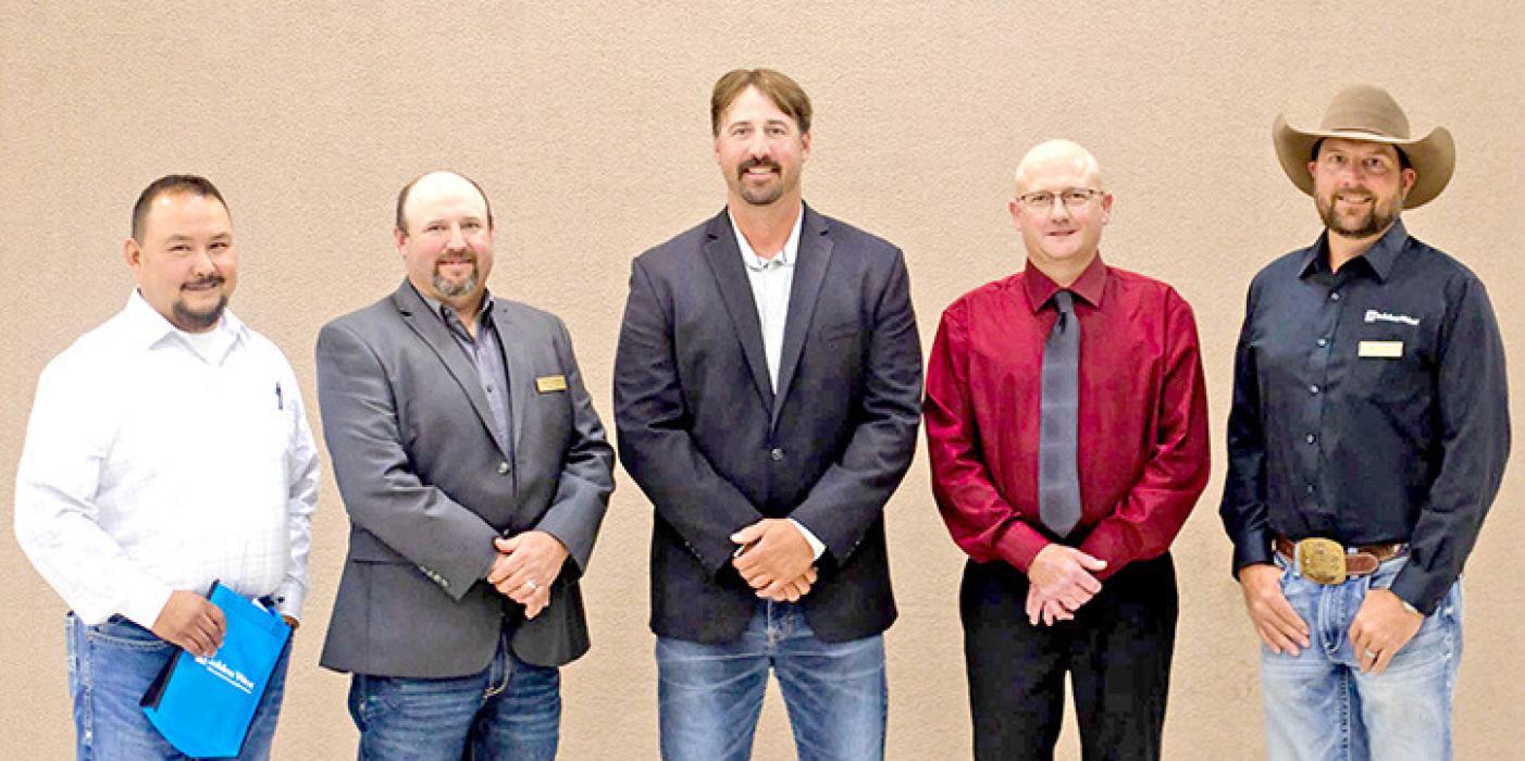 Members of the Golden West Telecommunications Cooperative elected five board members when voting concluded at their annual meeting on Saturday, September 27, 2025 in Wall, SD. Pictured l to r: Craig Lafferty of Mission (District IV), Jade Hlavka of Howes (District I), Lincoln Smith of Philip (District II), Jason Birkeland of Gregory (District VII), and Murdock Arthur of Interior (District VI).