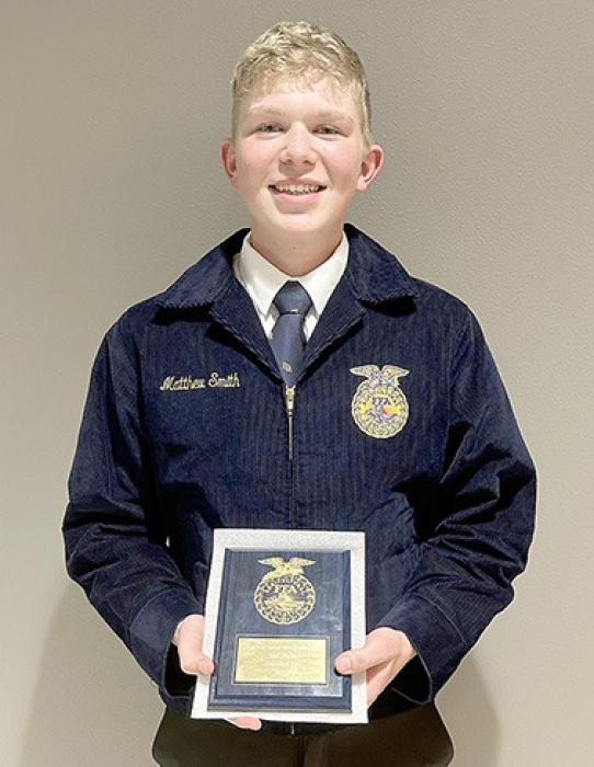 Matthew Smith earned a second place in the individual division of Ag Broadcasting.