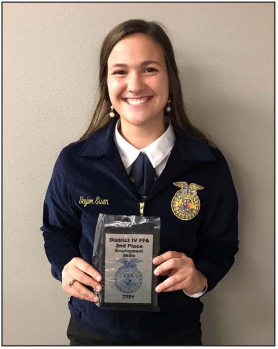 Taylor Even competes in State Leadership Development events