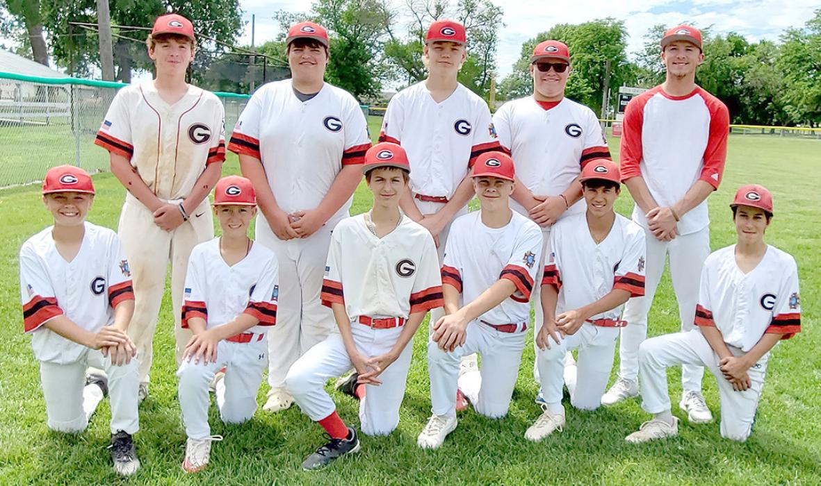 The Gregory Jr. Teeners are pictured above. Back row, l to r: Jacob Klein, Andy Simpson, Avery Sengelmann, Austin Vosika, and Coach Tommy Determan. Front row, l to r: Gabe Ekroth, AJ Lutt, Jacoby Schnebaum, Wyatt Beck, David Biggins, and Max Steffen. Not pictured: Assistant Coach Jeff Determan, Dane Johnson, and Hudson Fuhrer.
