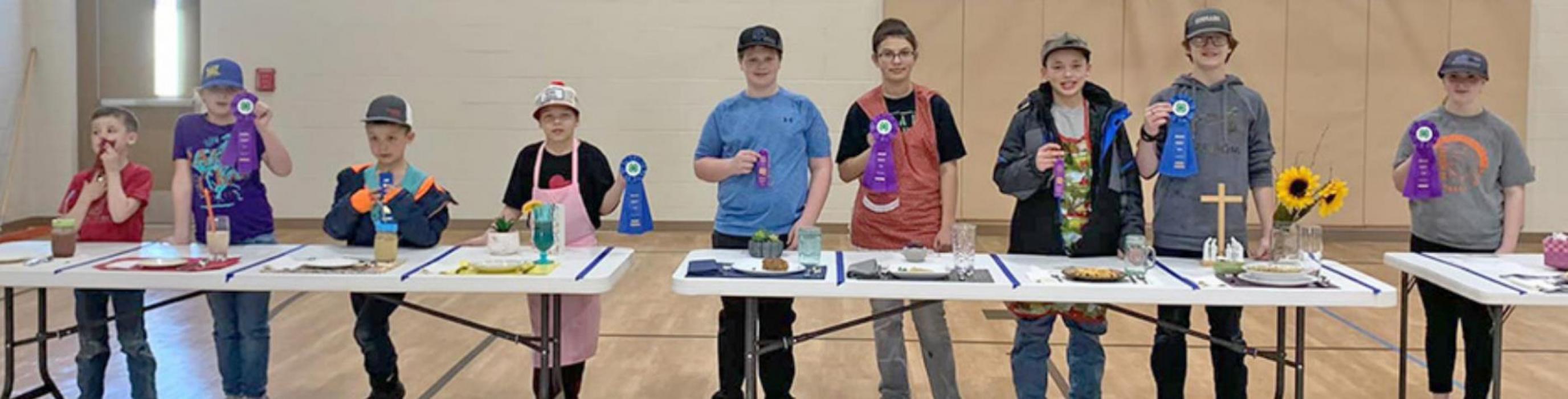 Special Foods participants are pictured from l to r: Owen Schulte, Sadie Andrews, Jhett Schulte, Trenton Massa, Jaxon Sargent, Tamara Imhof, Jack Schulte, Treydon Massa, and Kyrie Matucha.