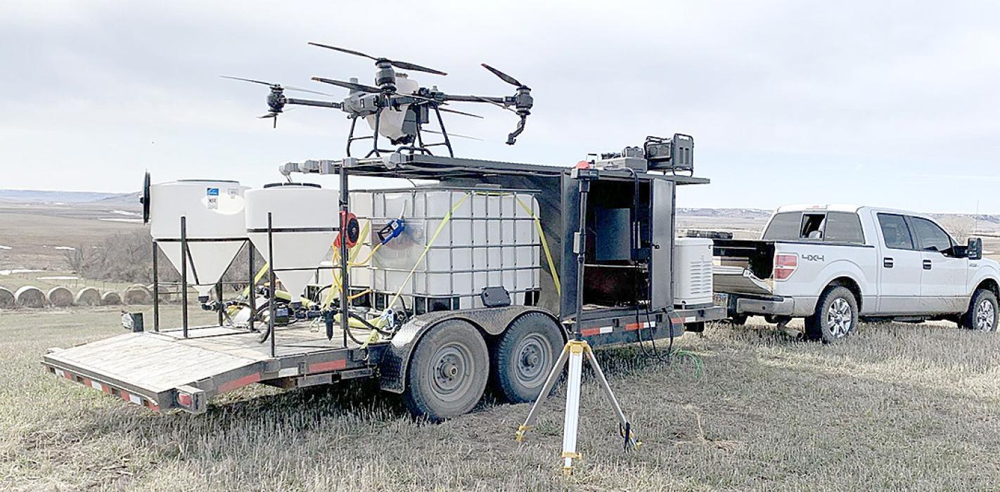Sundquist uses a drone to map fields to identify crop health and to spray problem areas.