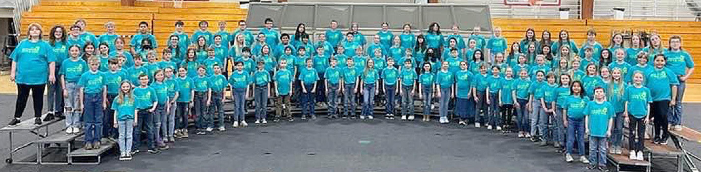 Students from Gregory, Winner, Highmore-Harrold, Colome, Chamberlain, and Wagner participated in the 14th annual SDMEA Festival Choir on Monday, March 6, in observation of Music in Our Schools Month. Julie Fastnacht, choir director in the Wessington Springs School District was the guest conductor. The public was invited to attend the performance at 3:30 that afternoon, following a day of practice.