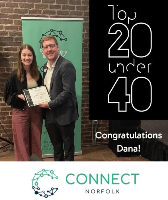 Dana Wockenfuss, daughter of Greg and Sandy Smith, was recently recognized as one of Norfolk’s Top 20 under 40.