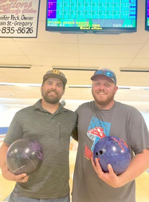 Christian Schweigert, left, and Dustin Stukel, right, each bowled a perfect 300 game last Thursday night.