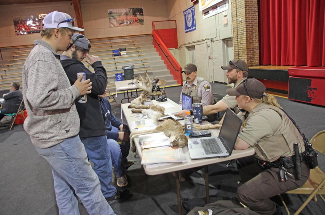 The South Dakota Game, Fish &amp; Parks table was a popular stop for many of the students at last year’s career fair.