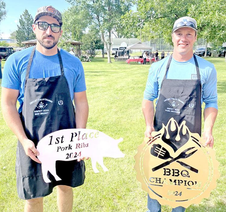Ted Stevicks and Derek Stukel of Smokin’ S’s placed first in ribs and were named the overall champion of Ribfest 2024.