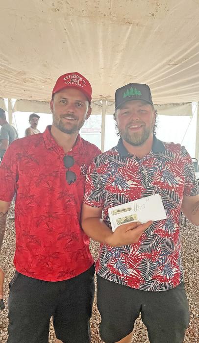 Gavin Thomas, left, and Mitchel Klundt, right, took second place.