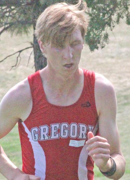 Senior Luke Sinclair, left, recorded a time of 19:54.97 in Winner at the first cross country meet of the year last Friday.