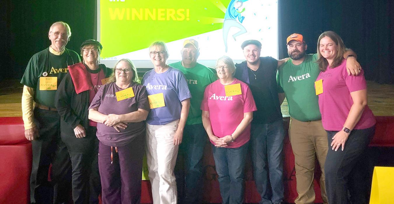 Not your AVERAge IQ (the team from AVERA) was the big winner in Saturday evening’s Trivia Extravaganza. The event was a fund raiser for the new pool and hosted by Phab Phil Braun. Both the first place team and runner up donated their winnings back to the fund for a total of just under $7,000 raised. Members of the winning team are l to r: Dr. John Malm, Donna Schmitz, Roxie Ahlers Mary Jones, Dave Jones, Kathy Abraham, Phab Phil (host), Blaine Bolander, and Katie Bolander.