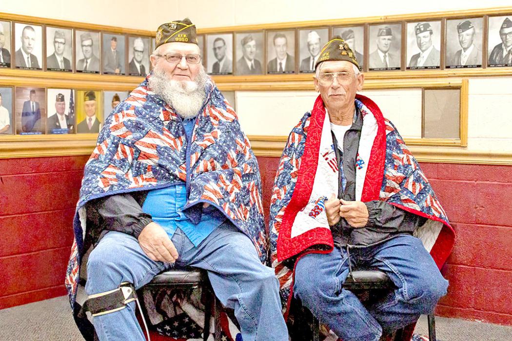 On September 13, 2026, at the Burke VFW Post #9950, Melvin Peck and Don Soesbe received the Quilt of Valor for services to their country.