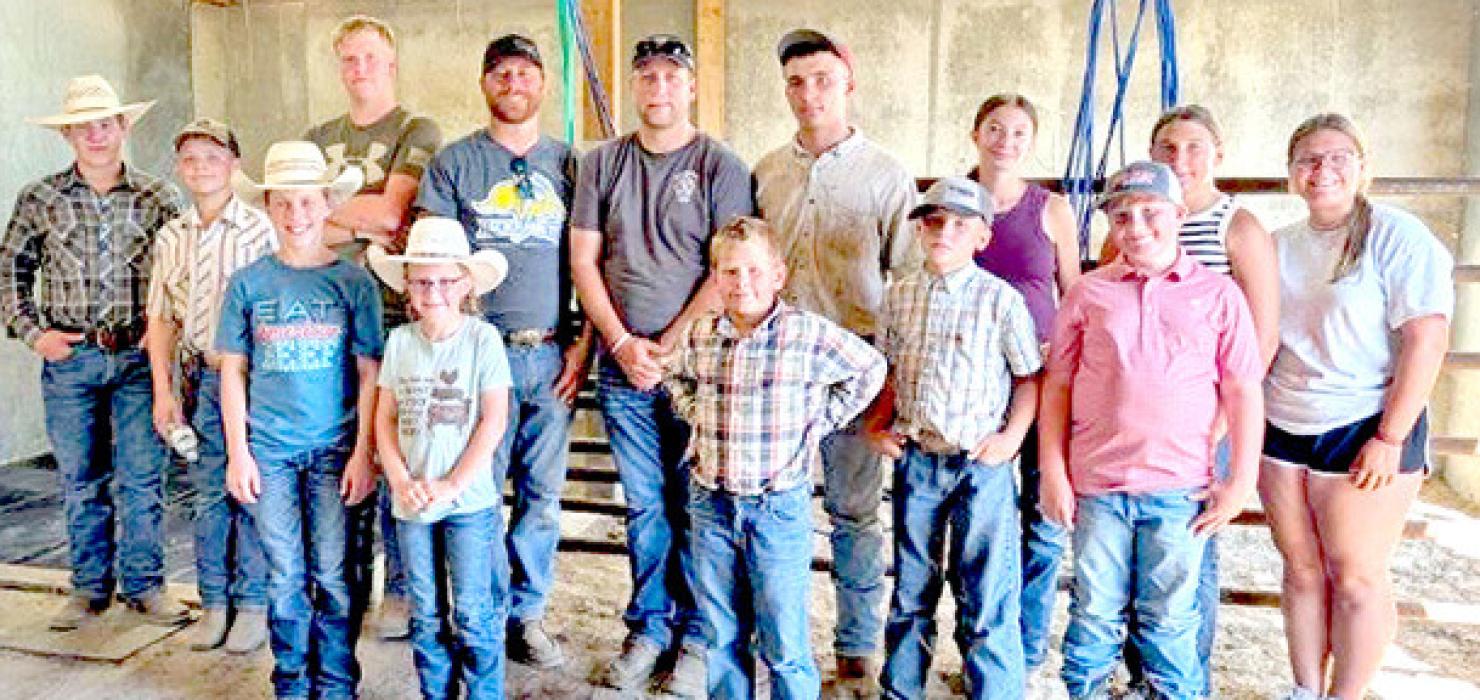 On Sunday, July 13, 2025, 4-H youth from Gregory and Tripp County traveled to Valentine, NE, for a Beef Mentorship Clinic hosted by Josh Delaney and Andy Dawson at the Delaney Cattle Services facility. Youth learned about daily care including washing, drying, and fitting of beef. Josh and Andy also went over the fundamentals of beef showmanship.