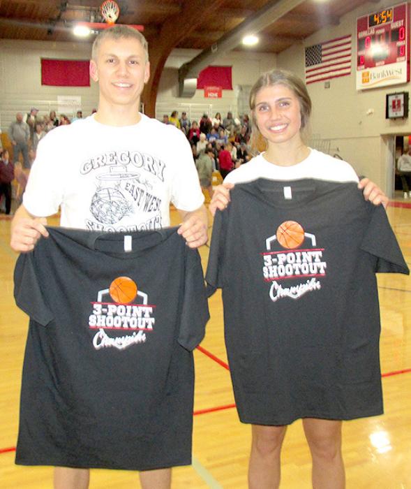 Blake Volmer (Winner), and Allison Muckey (AD/DC), won the 3 pt. shoot-out held between the boys and girls games.