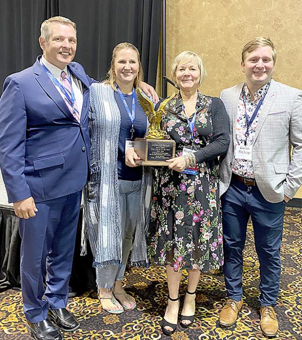 Stephanie Pochop was recently named South Dakota Trial Lawyer of the Year. She is shown above with her partners from Johnson Pochop &amp; Bartling Law Office (l to r) George Johnson, Amy Bartling-Jacobsen, Stephanie, and Gavin Pochop.