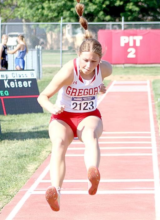 Cassidy Keiser dealt with frustration in a long jump pit that was fuller than those she faced previously. (Photo by SD Public Broadcasting - Jurgens Photography and Tim Tushla )