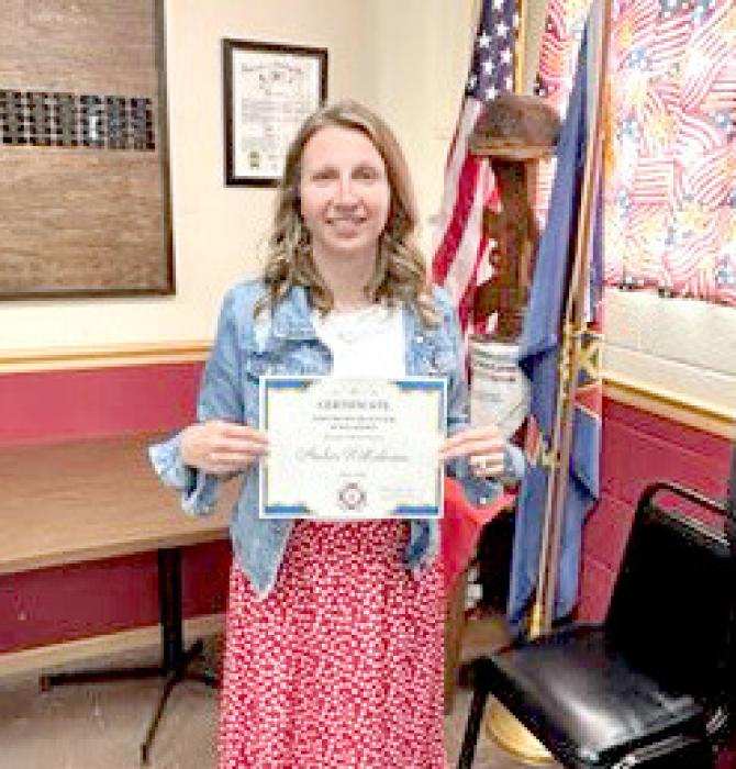 Scholarship winners were, seniors William Cash Hemming and Morgan Tietgen (left picture); and the Continuing Education Scholarship was received by Amber Wilhelmsen (right picture.)